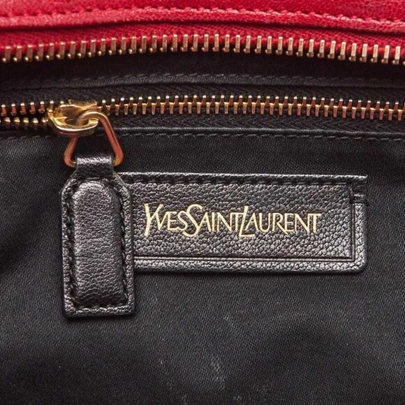 Yves Saint Laurent Red Calfskin Leather Small Cabas ChYc Bag - Picture 11 of 12